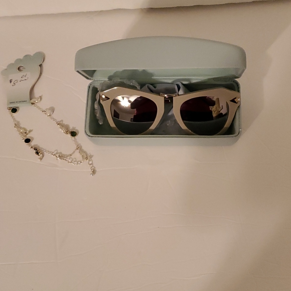Karen Walker Green mirror sunglasses